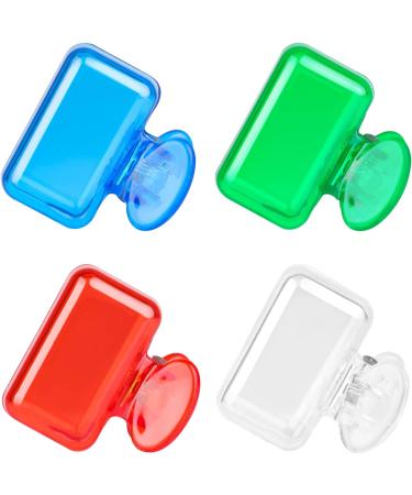 Hooqict 4 Pack Travel Toothbrush Head Covers - Portable Protector Caps for Electric and Manual Toothbrushes - Ideal for Travelling, Camping, Home, School - Blue, Red, Green, Transparent - Buy Online on GoSupps.com