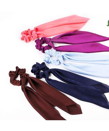 Chiffon Bowknot Hair Ties - Vintage Floral Scarf Ponytail Holders | 12 Pack Hair Accessories for Women - Buy Online on GoSupps.com