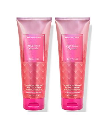 Bath and Body Works Pink Velvet Cupcake Body Cream Ultimate Hydration Gift Set For Women 2 Pack 8 Oz. (Pink Velvet Cupcake) - Buy Online on GoSupps.com