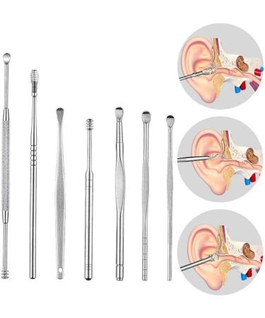 7Pcs/Set Stainless Steel Ear Wax Pickers Ear Cleaner Curette Spoon Tool Kit - Buy Online on GoSupps.com