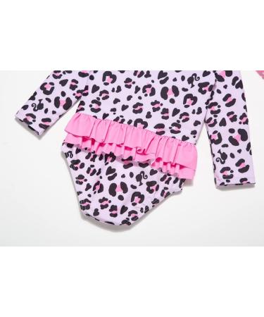 BONVERANO Baby Girls Long Sleeve Swimsuit | UPF 50+ Sun Protection | 18-24 Months | Pink Leopard Print - Buy Online on GoSupps.com