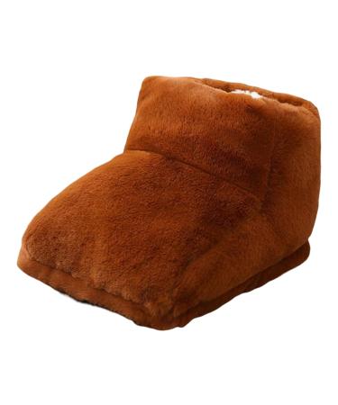 Ulafbwur Foot heating under the desk USB electrical foot warmer thermal insulation automatic USB charging heating thicken warm feet plush 3 gear temperature heating pillows for at home brown