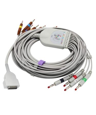 Compatible ECG/EKG Cable for GE Marquette 2029893-001 10 Leads 9.8 ft AHA Banana 4.0 mm