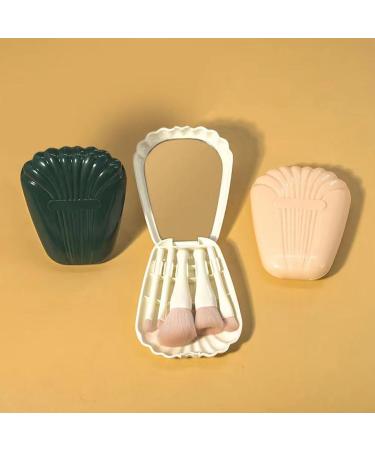 Brrnoo Mini Makeup Brush Set with Mirror - Portable 5-Piece Travel Cosmetic Brushes in Blue - Ideal for On-the-Go Beauty - Buy Online on GoSupps.com