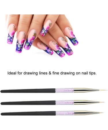 Nail Art Liner Brush Gel Painting Nail Brushes Dotting Pen Nail Art Design Drawing Tool for Gel Polish Manicure Salon DIY At Home(Black) - Buy Online on GoSupps.com