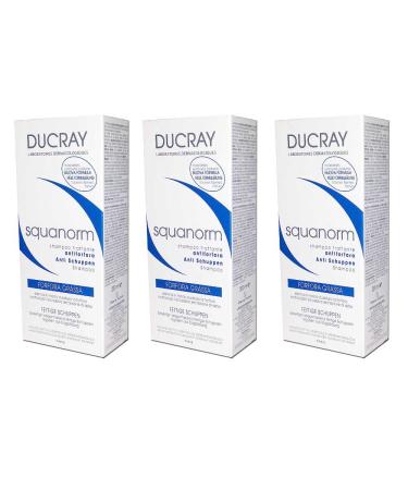 3x Ducray Squanorm antidandruff shampoo vetafstotend 200 ml
