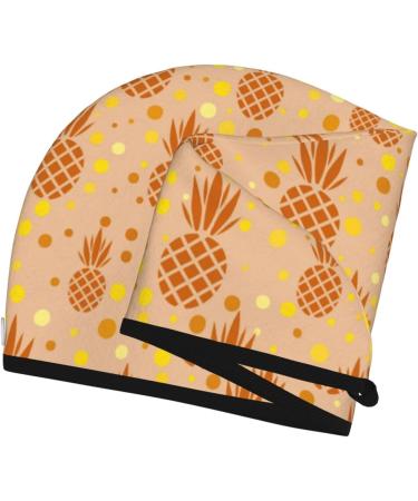 Super Absorbent Pineapple Microfiber Hair Towel Wrap for Women | Quick Dry Coral Velvet for Long Curly & Thick Hair - Buy Online on GoSupps.com