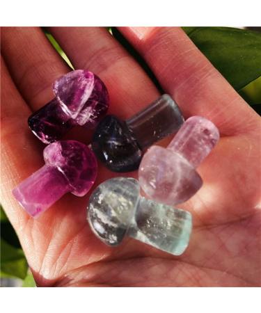 Natural Crystal Rough Natural Rainbow Fluorite Mushroom Quartz Hand Carvedgem DecorationStones (Size : 2cm 3pc) (Size : 2cm 1pc)