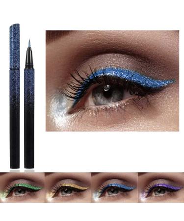 Kilshye Glitter Eyeliner Pen Shimmer Colorful Eyeliners Liquid High Pigment Eye Liner Longlasting Eyes Makeup for Women and Girls Pack of 1 (B- Blue 4)