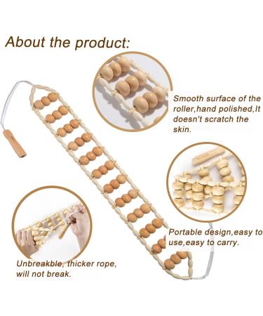 Wood Therapy Cellulite Massage Roller Rope | Self Massage Tools for Pain Relief | Body Shaping Roller for Neck, Leg & Back | 20x3 Inch - Buy Online on GoSupps.com