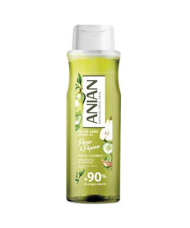 ANIAN ANIAN - Bath gel pear and cucumber 750 ml with matcha tea extract pleasant and casual aroma for all skin types 90% ingredients of natural origin suitable for vegans