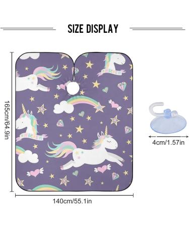Waterproof Barber Cape - Unicorn & Star on Purple | Cheetah Haircut Bib for Men & Women | Stylish & Durable Hair Cutting Cape - Buy Online on GoSupps.com