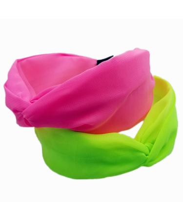 Hodooly 2-Piece Fluorescent Knotted Headbands for Women and Girls - Wide Hair Hoops - Hair Accessories - Buy Online on GoSupps.com