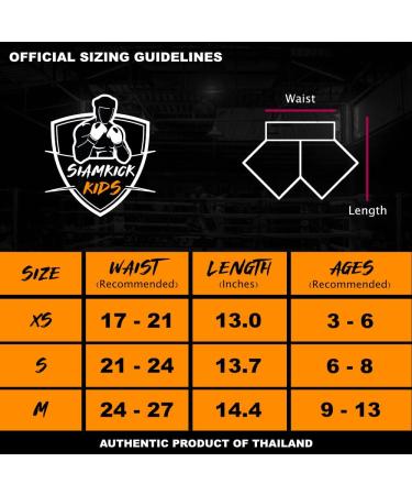 SiamKick Youth Muay Thai Shorts for Kids (Ages 4-10) Red Bodhi Medium - Boxing Kickboxing MMA Training Trunk for Boys and Girls - Buy Online on GoSupps.com