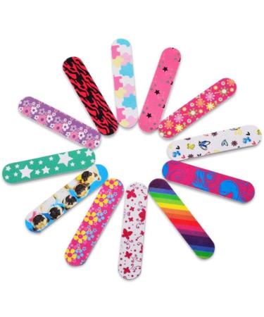20 Pieces Mini Professional Nail Files Double Sided Emery Boards Nail File and Buffers Pedicure Manicure DIY Nail Tools for Women Girls (Color Random)