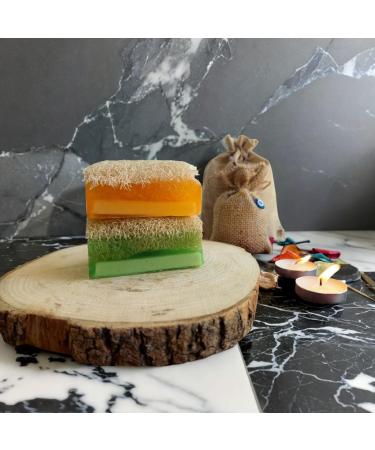 Natural Handmade Loofah Soap Bars - Exfoliating & Moisturizing Vegan Bath Gift Set (7 Mixed Scents) - Eco-Friendly Luffa Face & Body Scrub - Buy Online on GoSupps.com