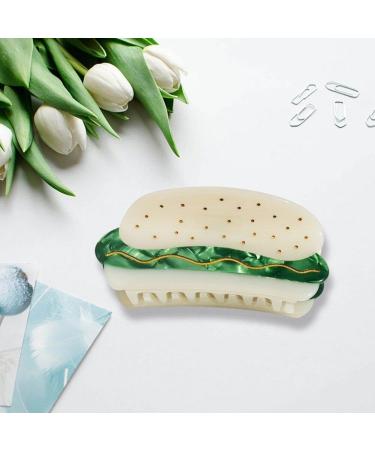 Hair Claw Clips Cute Hot Dog Hairpin Clip Headwear Cartoon Hamburg Grip Pin Teeth Clamp Hair Accessories for Women Girls Green - Buy Online on GoSupps.com