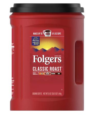 Folgers Coffee, Classic(Medium) Roast, 51 Ounce 3.18 Pound (Pack of 1)