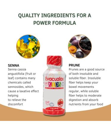Kids Liquid Strawberry Laxative - 100% Natural Digestion Support & Constipation Relief - Senna Leaves & Prune Juice - 4 oz - Buy Online on GoSupps.com
