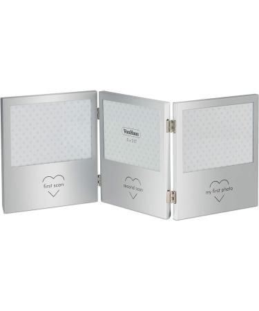VonHaus Baby Scan Photo Frame - Gender Reveal & Baby Shower Gift - Stainless Steel, Double Hinged Frame with 3 Apertures - Buy Online on GoSupps.com