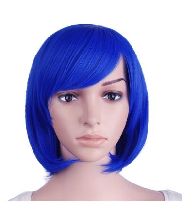MapofBeauty Women Short Straight Cosplay Party Wig BOB Wig (Light Dark Blue) - Buy Online on GoSupps.com