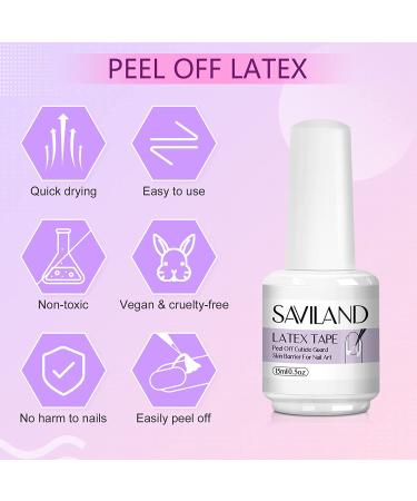 Saviland 2PCS Liquid Nail Latex - Nail Polish Barrier Set with Tweezers for Salon & Home DIY - Buy Online on GoSupps.com