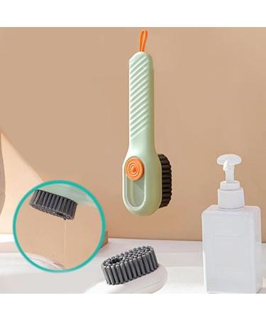 2 in 1 Multifunction Cleaning Brush Liquid Adding Soft Fur Cleaning Brush Household Soft Bristle Cleaning Brush with Liquid Box for Washing Clothes Shoes (Green+White-2pcs) - Buy Online on GoSupps.com