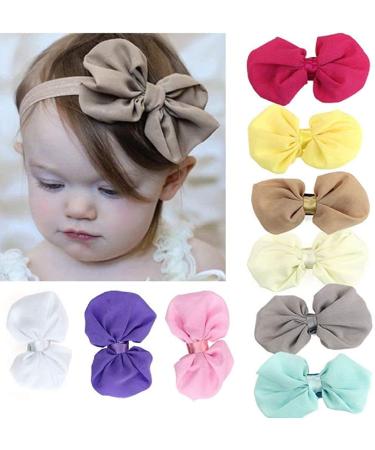 9 PCS Baby Girl Headbands and Bows Super Soft Cloth Headband Hairband Turban Newborn Infant Toddler Hair Accessories for Newborn Infant Toddler Girls Babies Gift Set