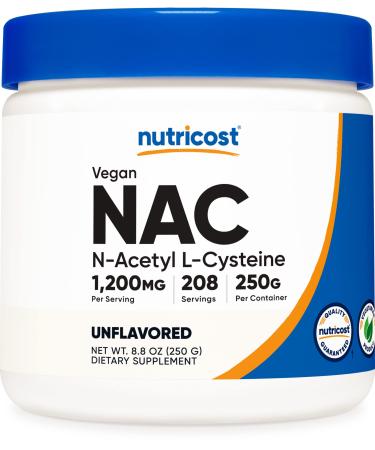 Nutricost N-Acetyl Cysteine (NAC) Powder 250 Grams - Vegan NAC, Non-GMO, Gluten Free