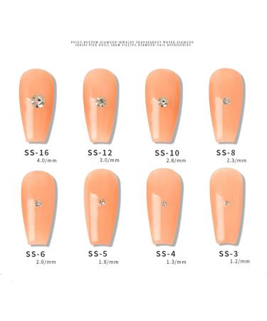 FEIlei Clear Nail Rhinestones 3D Nail Gems Nail Diamonds Pointed Back Nail Stones - Buy Online on GoSupps.com