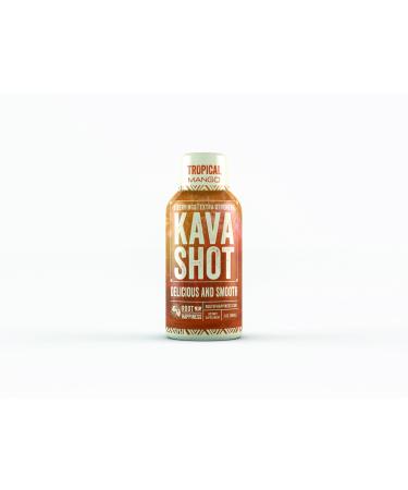 Root of Happiness Kava and Wellness Shot | 2oz | Tropical Mango Flavor | Non-Alcholic | Relaxing Shot | Dietary Supplament