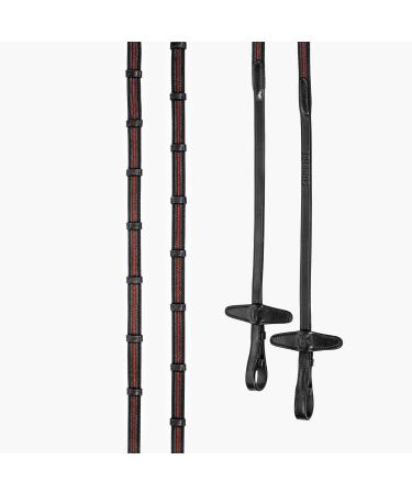 Sunride English Combined Bridle Hawaii with Reins - Soft Real Leather Adjustable & Anatomical (COB Black/Red) | International Shipping Available - Buy Online on GoSupps.com