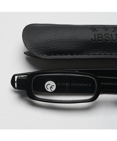 Vevesmundo Blue Light Filter Folding Reading Glasses with Case - Compact Mini Eyewear +1.0 to +4.0 - Stylish Black with Leather Bag - Buy Online on GoSupps.com
