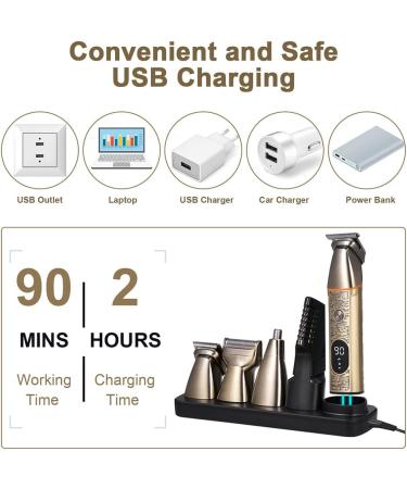 Bestauty Dock Charging Beard Trimmer | 5-in-1 Cordless Shaving Kit for Men | Hair Clippers Face Razors & Nose Hair Trimmer | Perfect Birthday Gift for Men - Buy Online on GoSupps.com