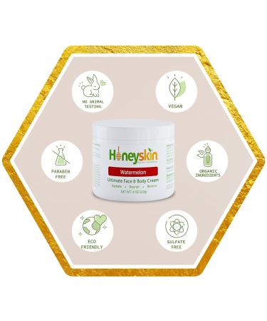 Hydrating Face Moisturizer and Body Lotion with Aloe Vera and Coconut Oil - 4oz Watermelon - Dry Skin and Wrinkle Cream - Eczema and Rosacea Relief - Buy Online on GoSupps.com