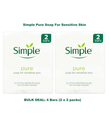Simple Soap Bar 125g Twin Pack - Set of 4 Packs for Gentle Cleansing - Buy Online on GoSupps.com