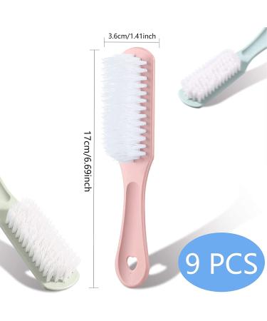 9-Piece Handle Grip Nail Brush Set for Cleaning - Manicure Tools for Toes and Nails - Men and Women - Green, Pink, Blue - Buy Online on GoSupps.com