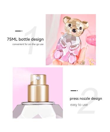 Crystal Bear Eau De Parfum Spray Natural Fragrance Parfum with Gift Box Package Lasting and Charming Personal Perfume for Women and Men 75ML 2.53 Fl Oz (Pack of 1) Crystal Pink - Buy Online on GoSupps.com