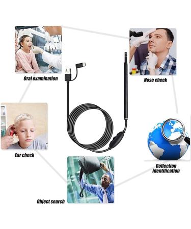 Evonature Earwax Removal Endoscope - 1080P FHD Otoscope Camera with 6 LED Lights, USB Connection - Ear Protection Tool for Android - Safe for Kids, Adults & Pets (Black) - Buy Online on GoSupps.com