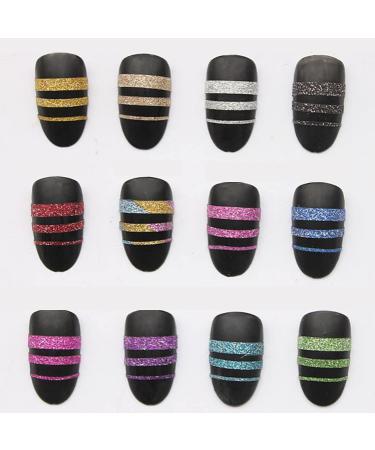 Matte Nail Art Striping Tape Set - 36pcs Glitter Nail Stickers for Stylish Nail Decoration in Gold & Silver - Buy Online on GoSupps.com
