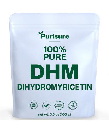 Purisure Dihydromyricetin Powder 100g 100% Pure DHM Supplements Liver Support and Overall Wellness Premium Quality DHM Supplement Dihydromyricetin (DHM) Powder for Worry-Free Night Outs