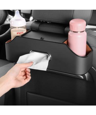 Carodi Multifunctional Car Rear Seat Headrest Organizer - Cup Holder Tissue Box & Hooks | Ideal Car Travel Accessories for Kids & Adults (Black) - Buy Online on GoSupps.com