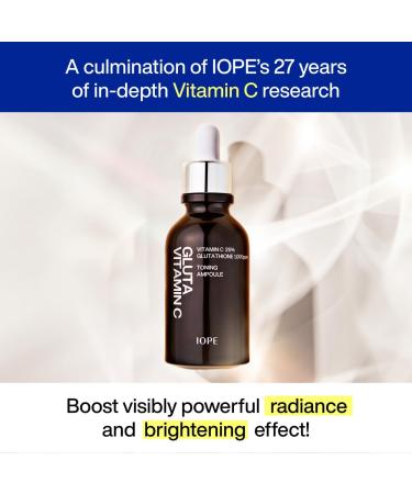 IOPE Gluta Vitamin C Brightening Serum | 25% Pure Vitamin-C and 1 000ppm Glutathione Anti-Aging and Anti-Oxidant Reduces Dark Spots Korean Skincare 0.78oz. - Buy Online on GoSupps.com