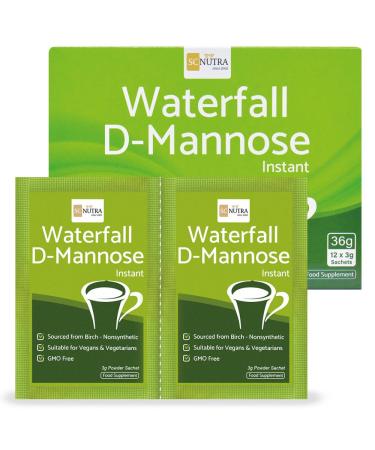 Waterfall D-Mannose Powder (12 x 3g Packets) - Travel Friendly in Pre-Measured Packets - Natural D-mannose sourced from Birch