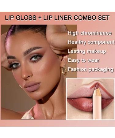 Charm Kiss Lip Liner and Lipstick Set - Long-Lasting Matte Makeup Kit (12 Shades) - Buy Online on GoSupps.com