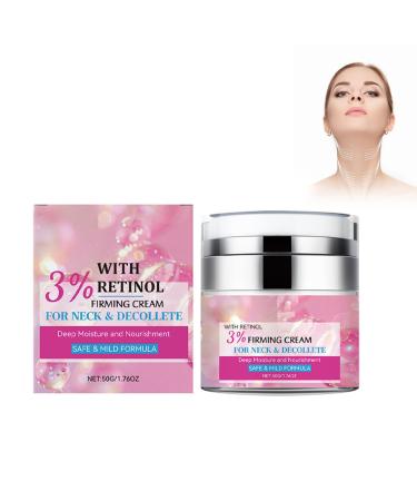 Shantou Youjia Retinol Hall Cream with hyaluronic acid firming and lifting cream for neck and d collet smoothes wrinkles and wrinkles improves sagging skin and vertical lines 50 g