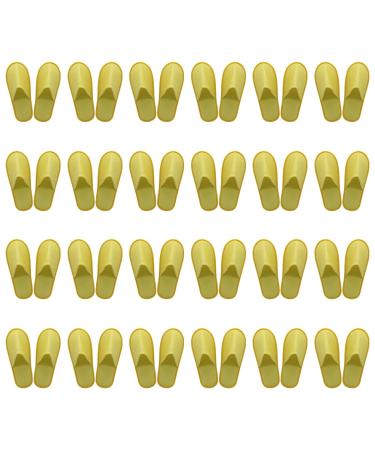 KMOCEPLY 24 pairs of unisex house shoes with a closed toe area non-slip disposable slippers disposable house shoes for guests mass house spa house shoes for family guests hotels at home wedding 42 EU far yellow