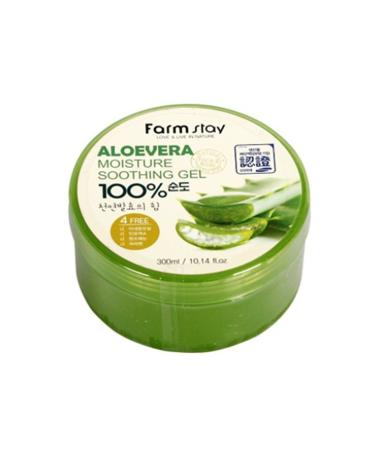 Farmstay Aloe Vera 100% Moisture Soothing Gel 10.14 fl oz (300 ml)