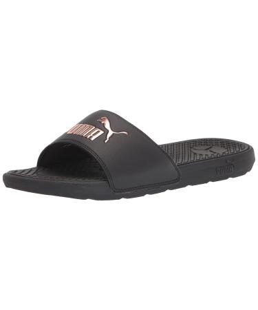 PUMA Women's Cool Cat Bold Slide Sandal 8 Puma Black-rose Gold