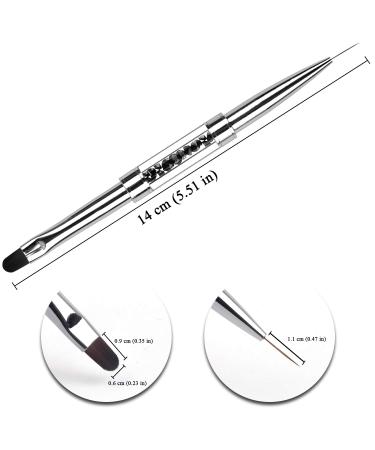 LEQ Dual-Ended Nail Design Brush | Rhinestone Handle UV Gel Nail Art Tool - Buy Online on GoSupps.com